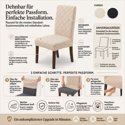 🪑 50% RABATT! 🛋️ Universelle Stretch-Sitzbezüge – Elastisch & passgenau für Stühle ✨