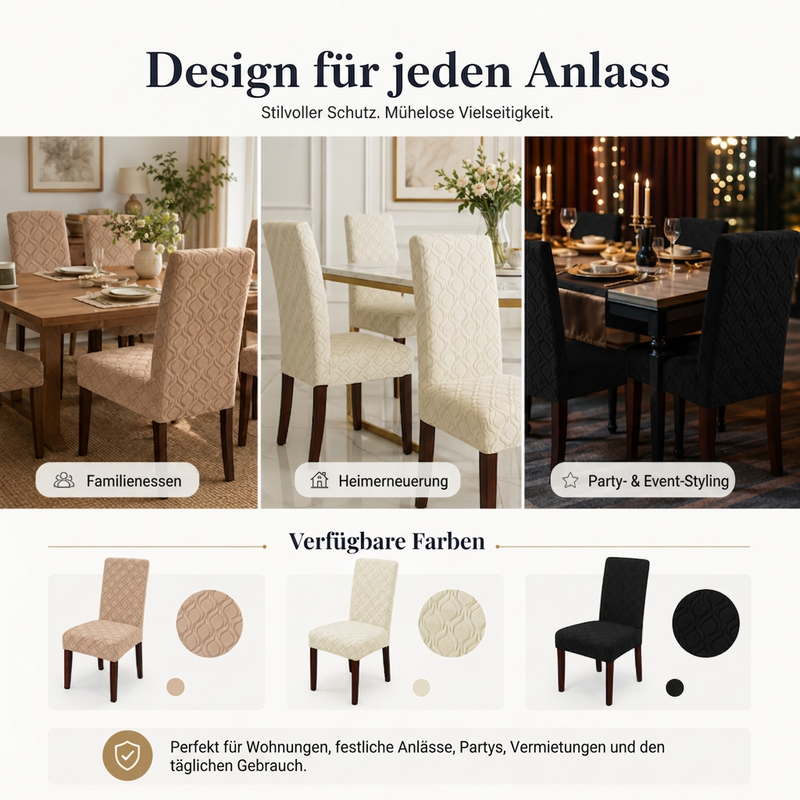 🪑 50% RABATT! 🛋️ Universelle Stretch-Sitzbezüge – Elastisch & passgenau für Stühle ✨