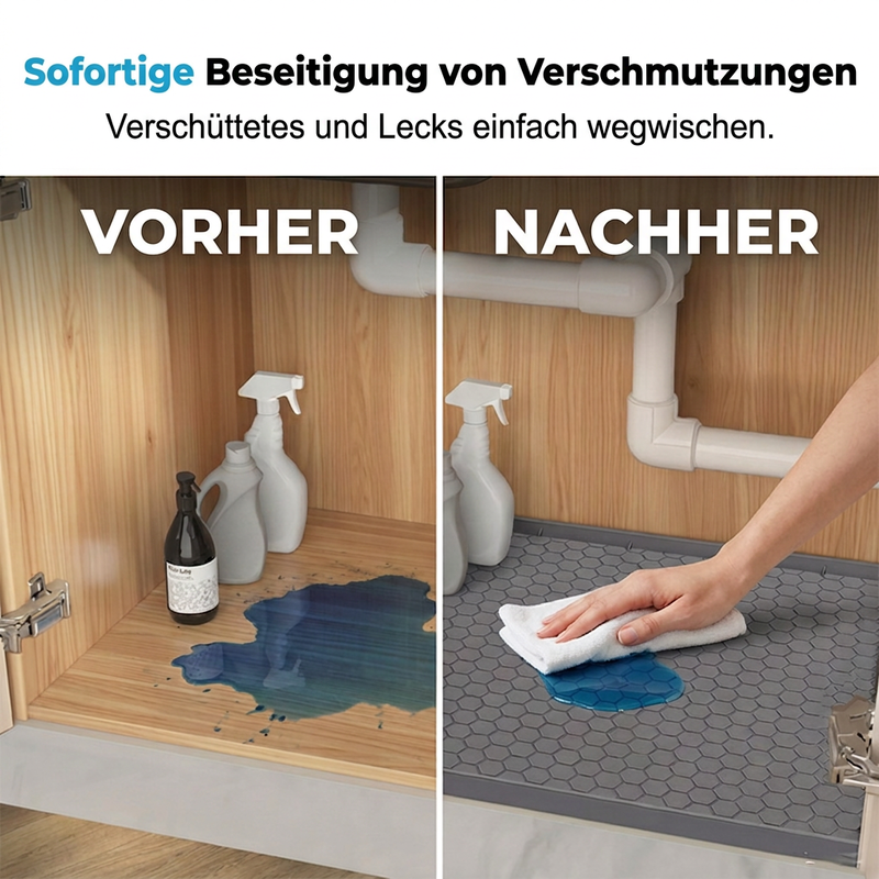 Multifunktionale Silikonmatte für unter das Waschbecken