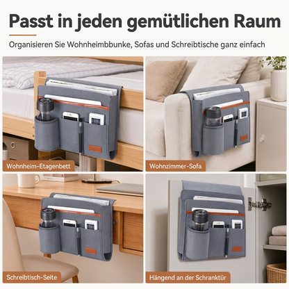 🛏️ 50% RABATT! ✨ Minimalistische Filz-Bettseitentasche – Stabil befestigt, vielseitig einsetzbar, für ordentliche Aufbewahrung 📚
