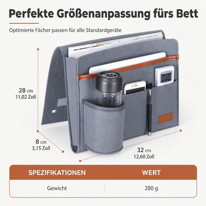🛏️ 50% RABATT! ✨ Minimalistische Filz-Bettseitentasche – Stabil befestigt, vielseitig einsetzbar, für ordentliche Aufbewahrung 📚