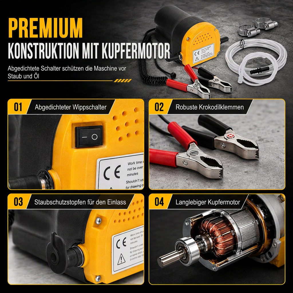 12V-24V Tragbare elektrische selbstansaugende Transferpumpe, Mikro-Dieselöl-Absauger für Autos