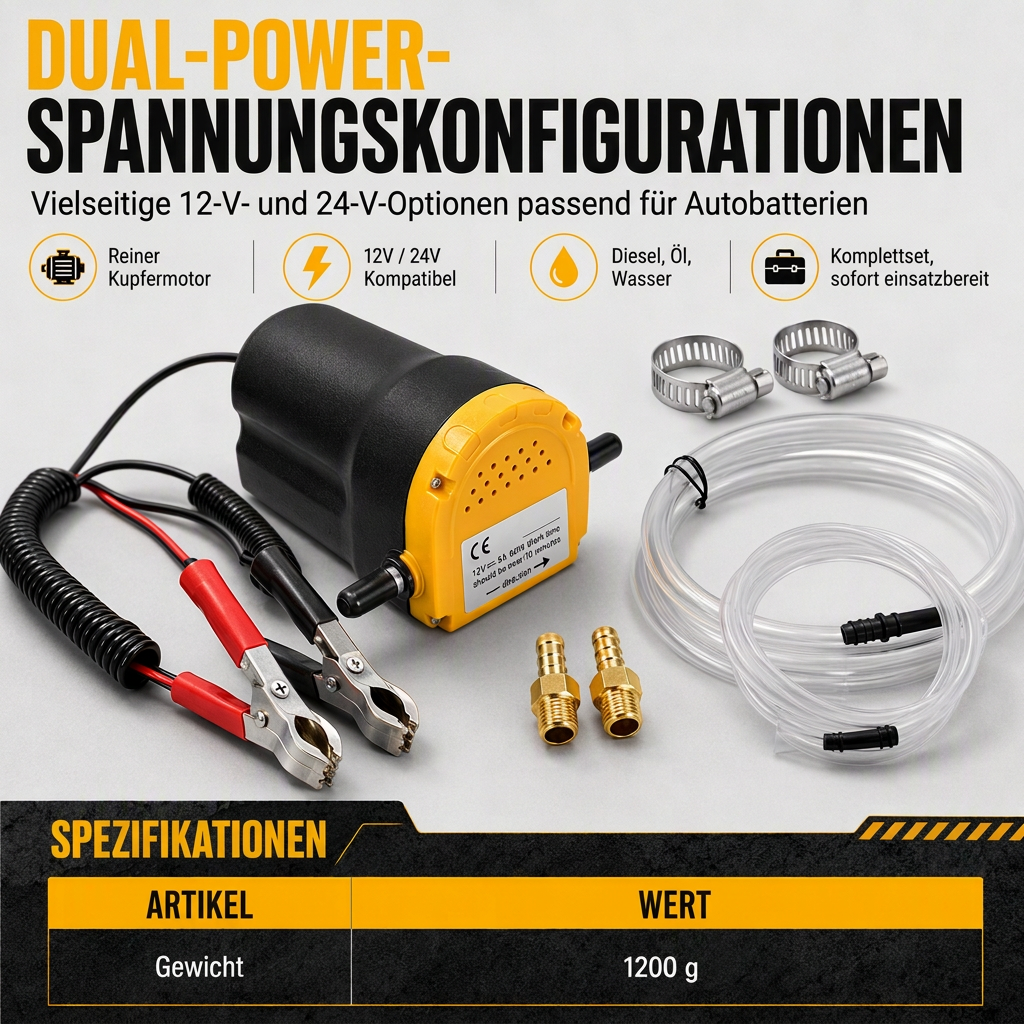 12V-24V Tragbare elektrische selbstansaugende Transferpumpe, Mikro-Dieselöl-Absauger für Autos