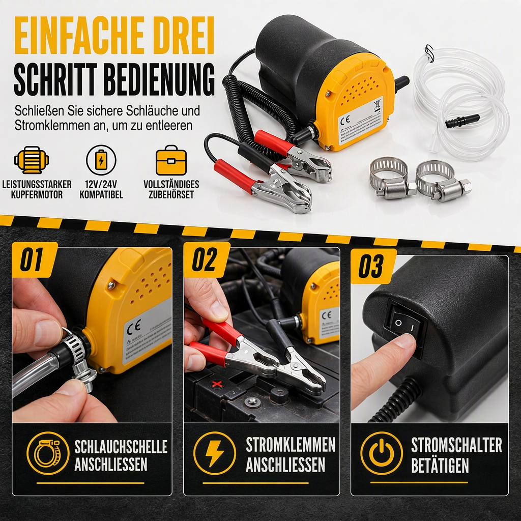 12V-24V Tragbare elektrische selbstansaugende Transferpumpe, Mikro-Dieselöl-Absauger für Autos