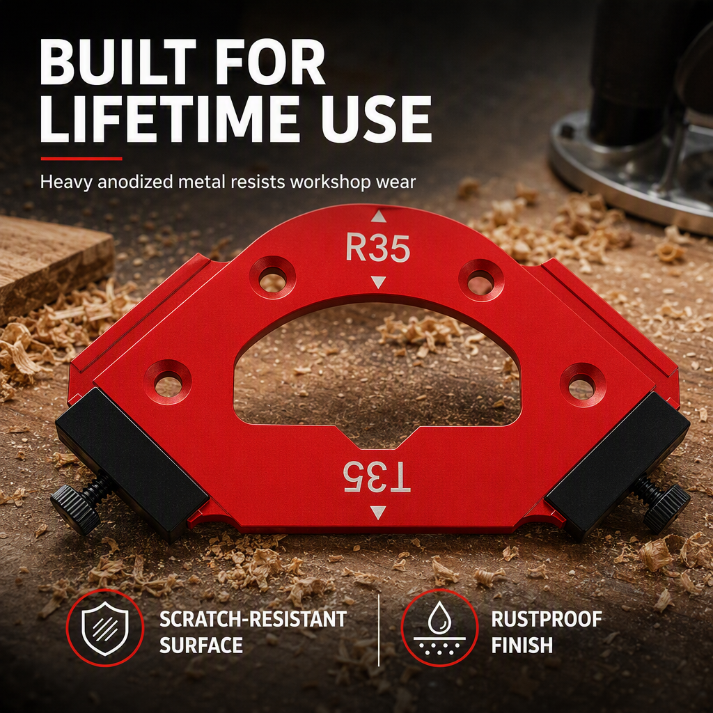 🔨 50% RABATT! ✨ Holzfräser-Schablone für runde Ecken – rutschfest, präzise 🛠️