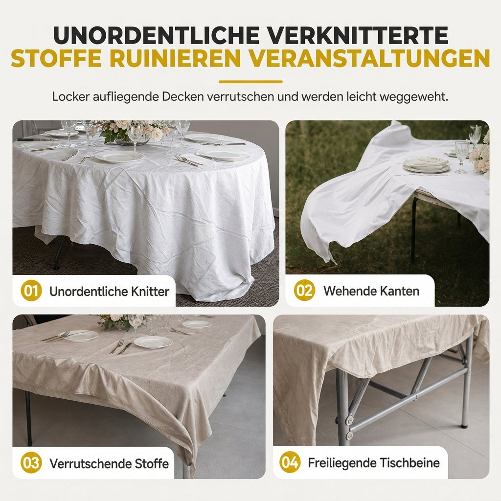 🎉 Stretch-Tischdecke rechteckig – elastisch, rutschfest & perfekt für Hochzeit, Bankett und Tagung