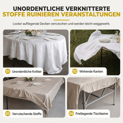 🎉 Stretch-Tischdecke rechteckig – elastisch, rutschfest & perfekt für Hochzeit, Bankett und Tagung