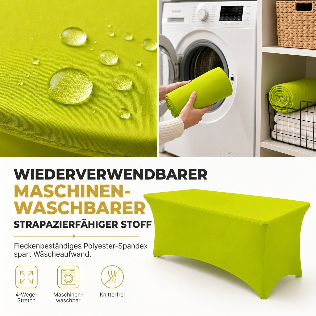 🎉 Stretch-Tischdecke rechteckig – elastisch, rutschfest & perfekt für Hochzeit, Bankett und Tagung