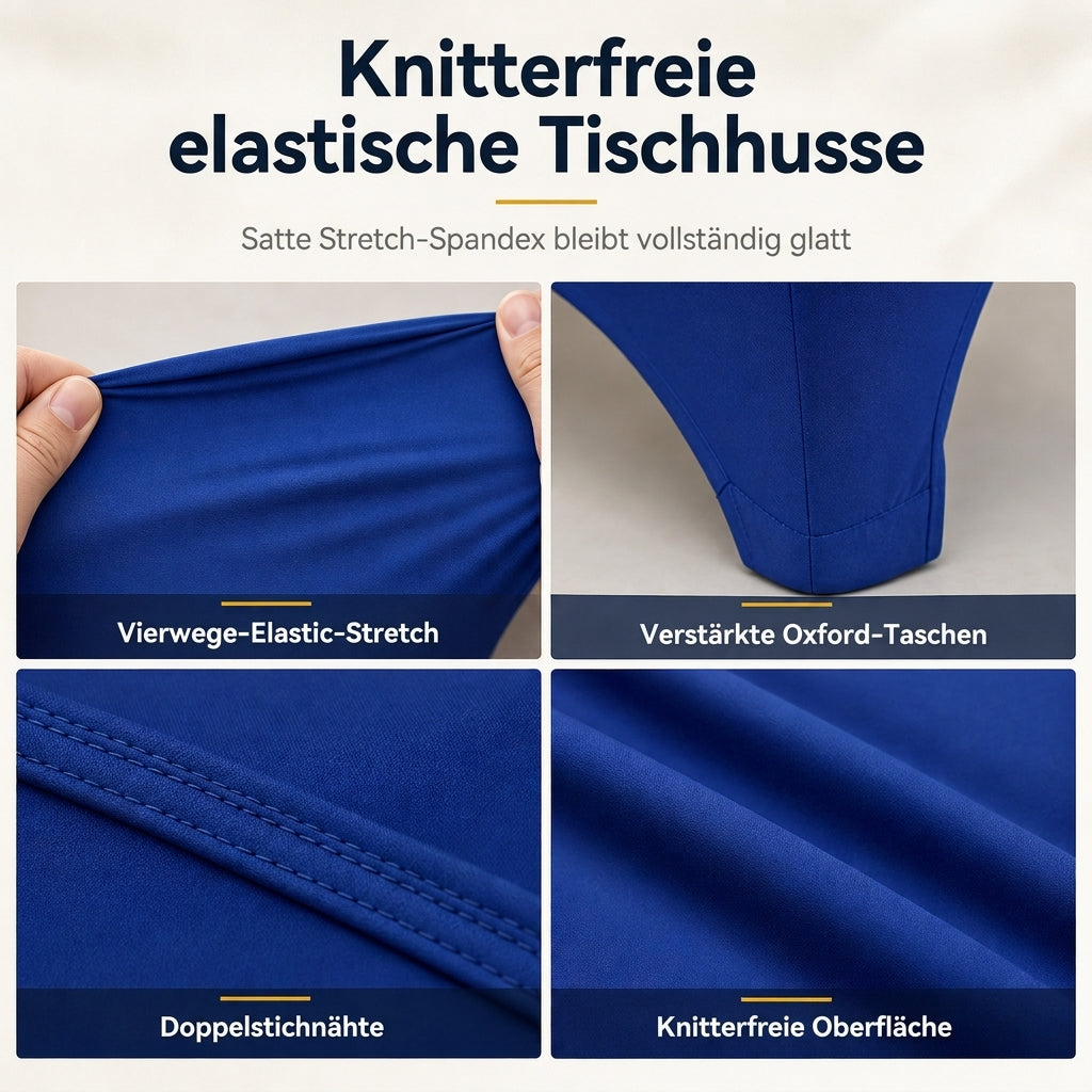 🎉 Stretch-Tischdecke rechteckig – elastisch, rutschfest & perfekt für Hochzeit, Bankett und Tagung