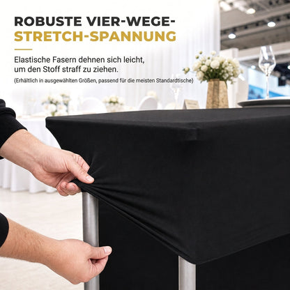 🎉 Stretch-Tischdecke rechteckig – elastisch, rutschfest & perfekt für Hochzeit, Bankett und Tagung