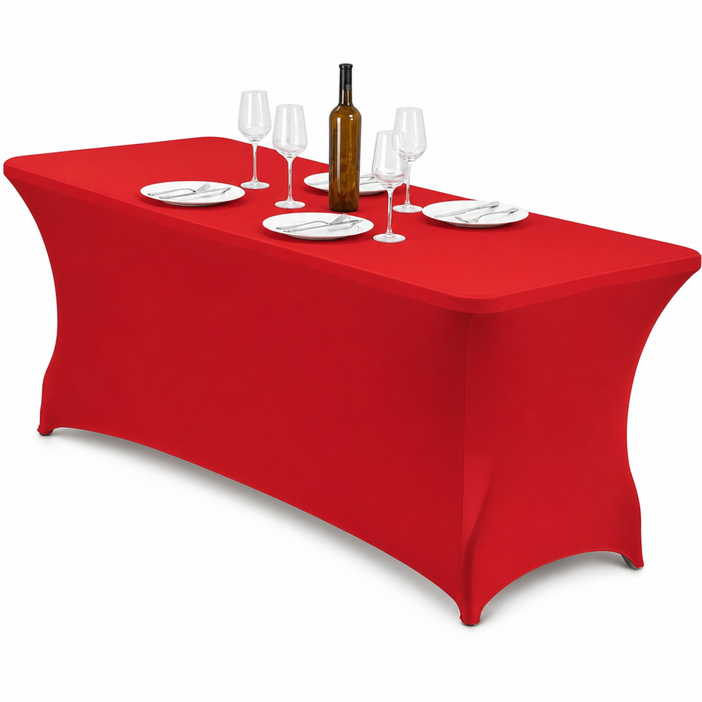 🎉 Stretch-Tischdecke rechteckig – elastisch, rutschfest & perfekt für Hochzeit, Bankett und Tagung