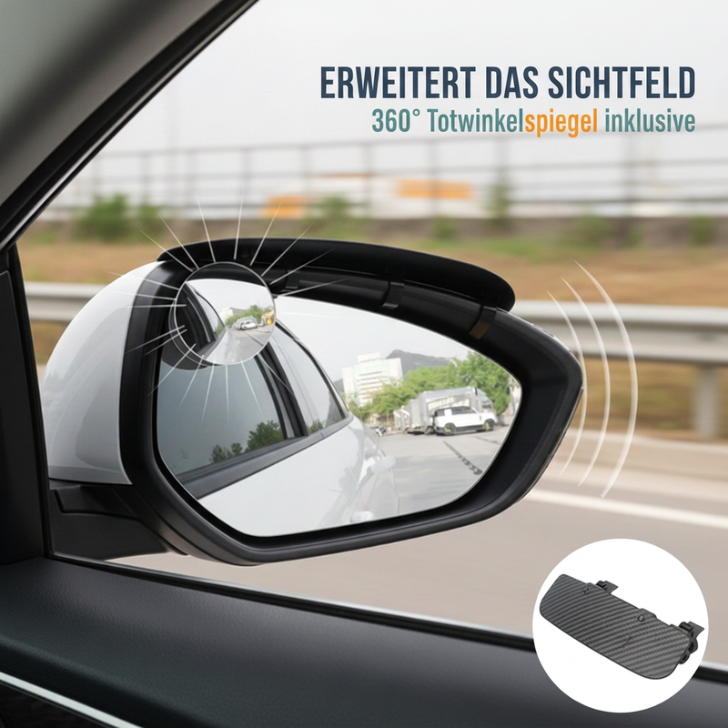 2-in-1 Regenschutz für Rückspiegel mit Totwinkelspiegel