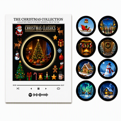 🔥🎄2026 Neuheit!! 🎅🎃Weihnachts-Kühlschrankmagnet-Set im Schallplattenspieler-Design mit NFC-Musikbox