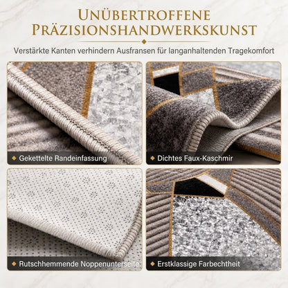 4-teiliges Badezimmer-Teppichset aus Kunstkaschmir, saugfähig
