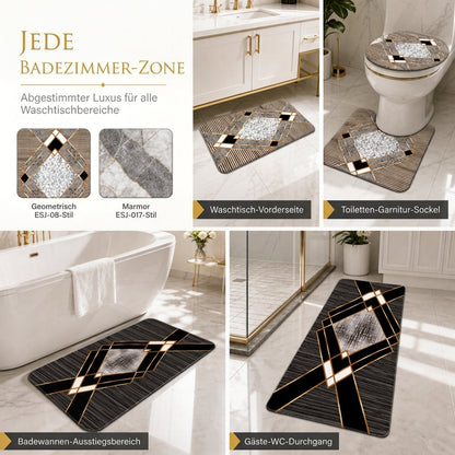 4-teiliges Badezimmer-Teppichset aus Kunstkaschmir, saugfähig