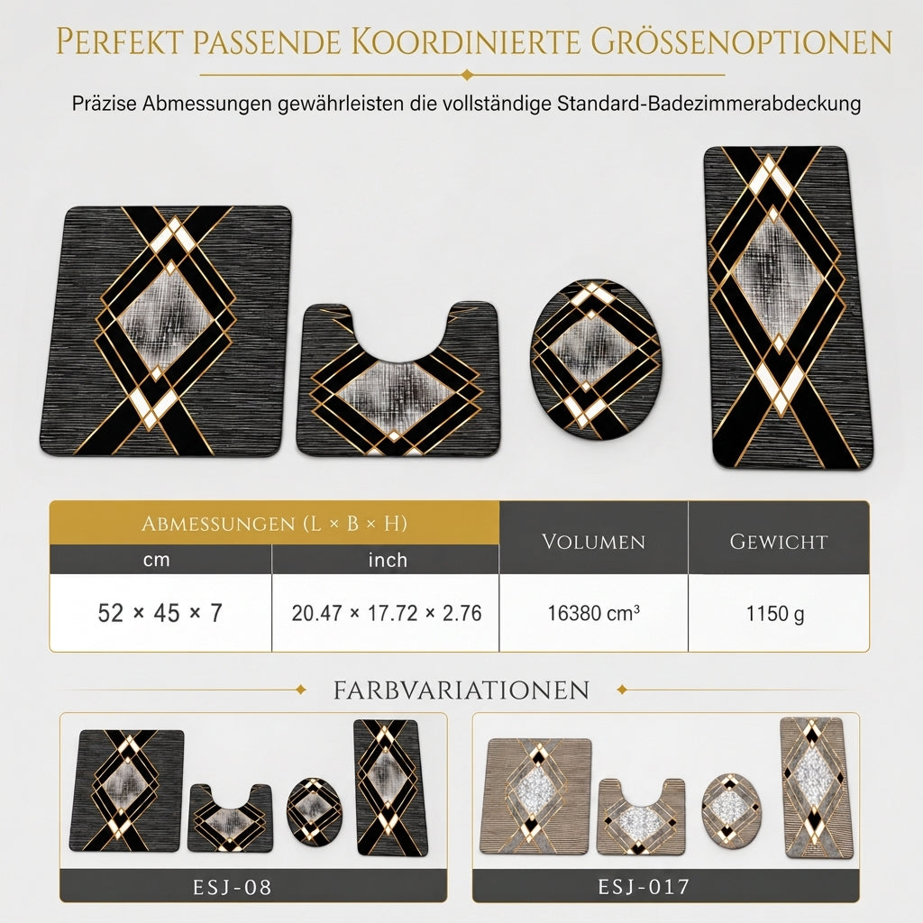 4-teiliges Badezimmer-Teppichset aus Kunstkaschmir, saugfähig