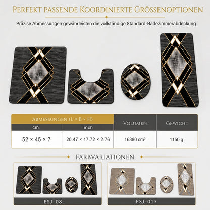 4-teiliges Badezimmer-Teppichset aus Kunstkaschmir, saugfähig
