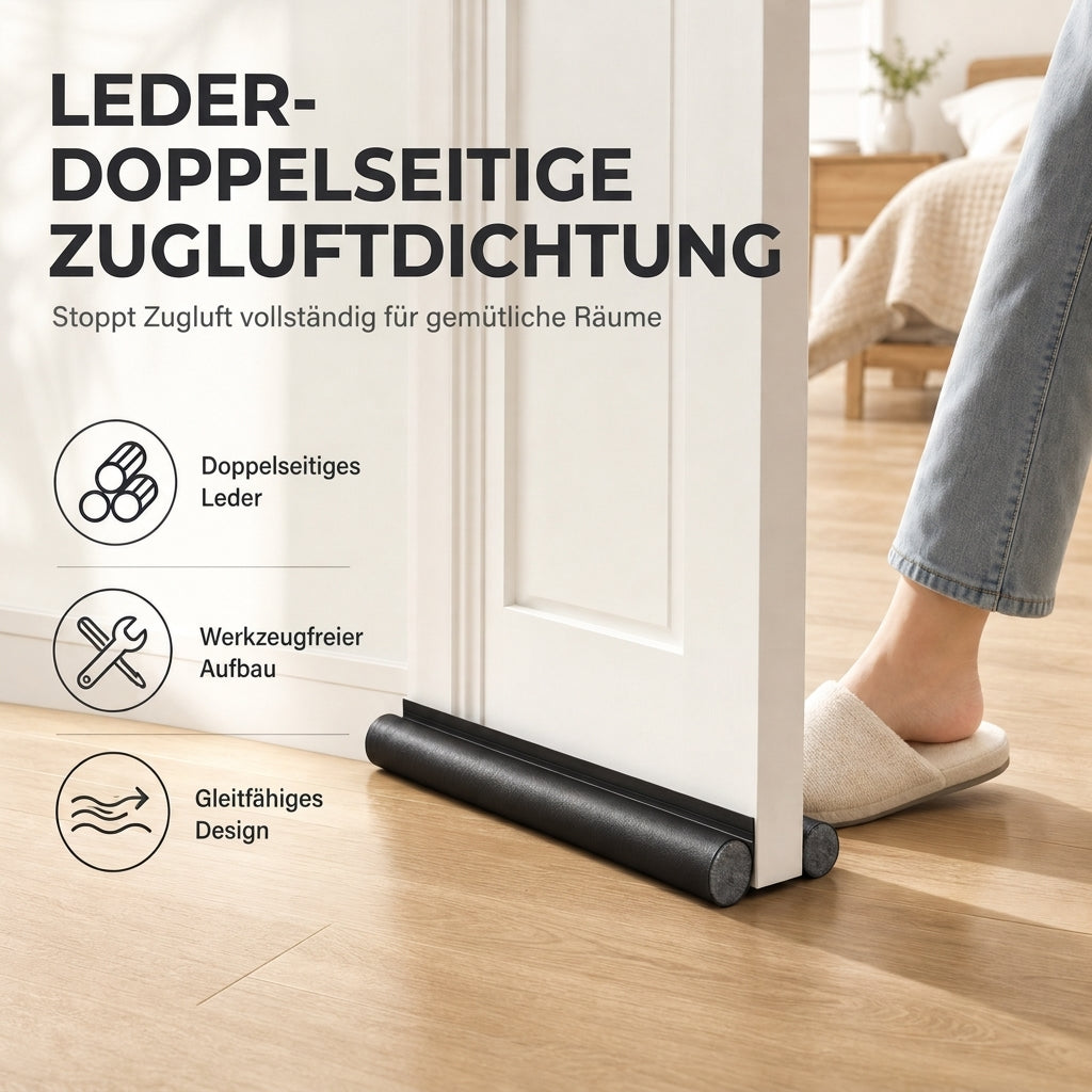 📢📢50% RABATT !!⏰Verschleißfester Leder-Türunterzug zum Selbermachen, winddicht und insektenschützend, Dichtungsstreifen für Schlafzimmertür unten