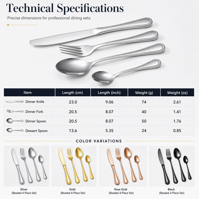 🍴✨ 4-teiliges Besteck-Set aus Edelstahl – rostfrei, langlebig & spülmaschinenfest