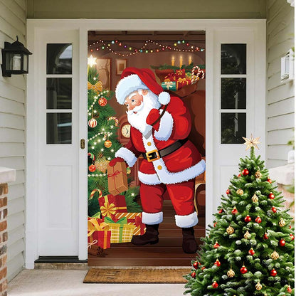 🎄 Weihnachtliche Türabdeckung, 90 × 180 cm