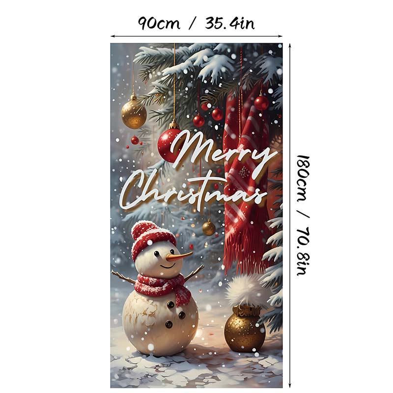 🎄 Weihnachtliche Türabdeckung, 90 × 180 cm