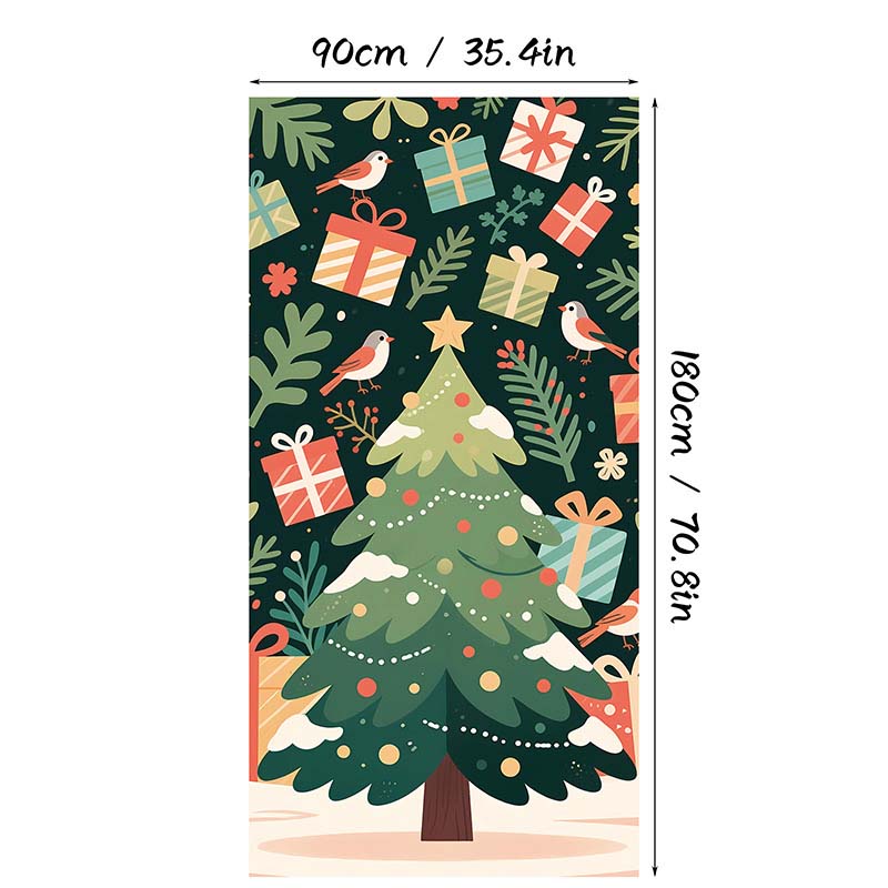 🎄 Weihnachtliche Türabdeckung, 90 × 180 cm