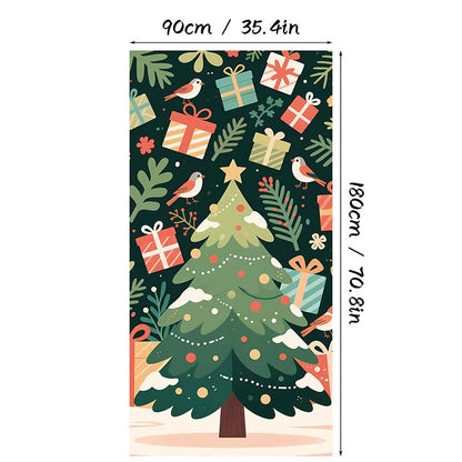 🎄 Weihnachtliche Türabdeckung, 90 × 180 cm