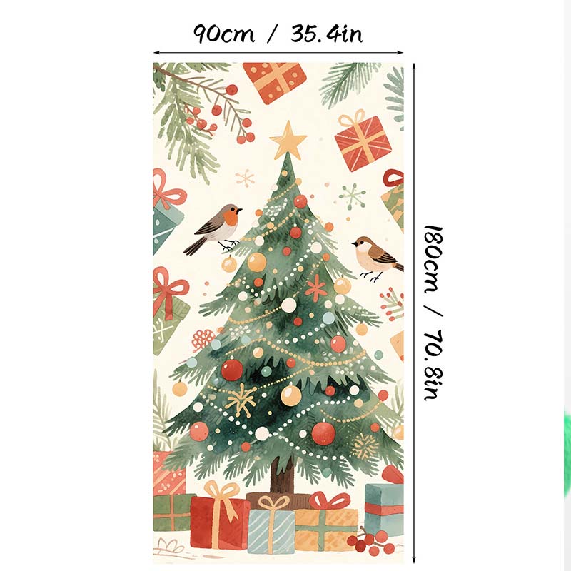 🎄 Weihnachtliche Türabdeckung, 90 × 180 cm