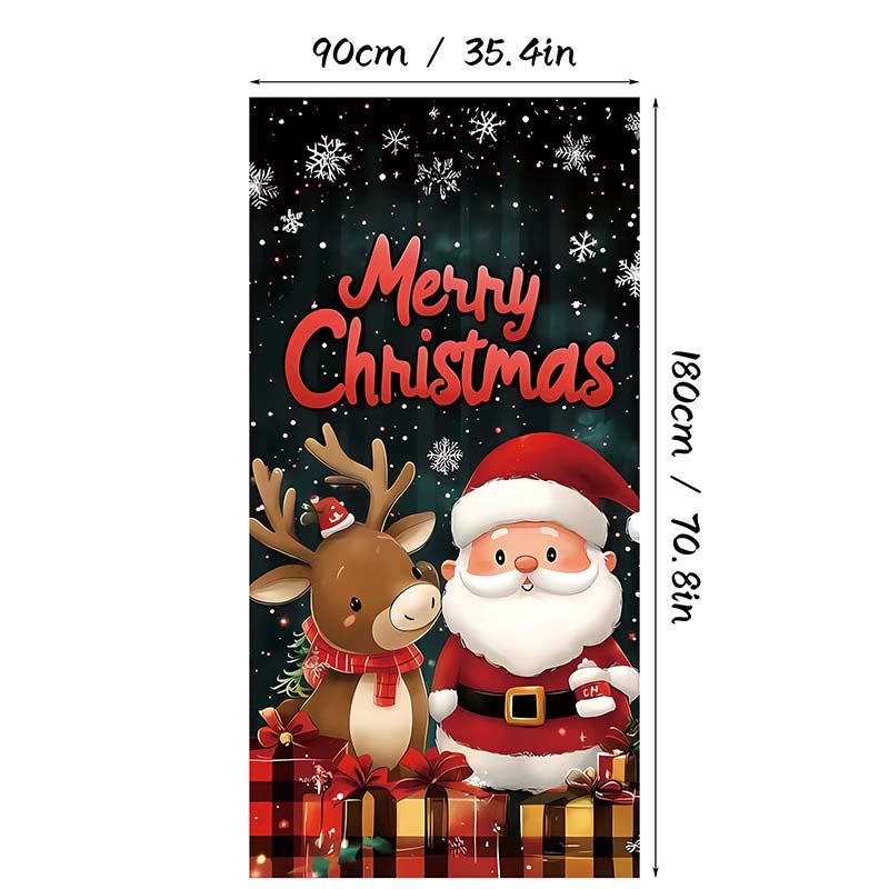 🎄 Weihnachtliche Türabdeckung, 90 × 180 cm