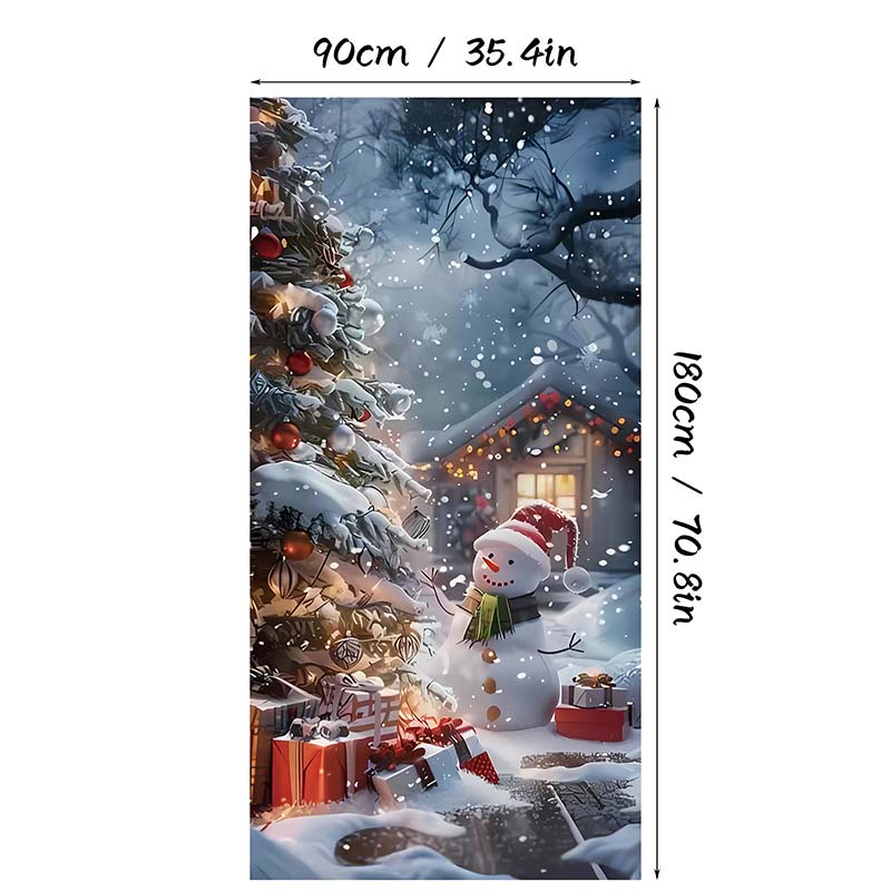 🎄 Weihnachtliche Türabdeckung, 90 × 180 cm