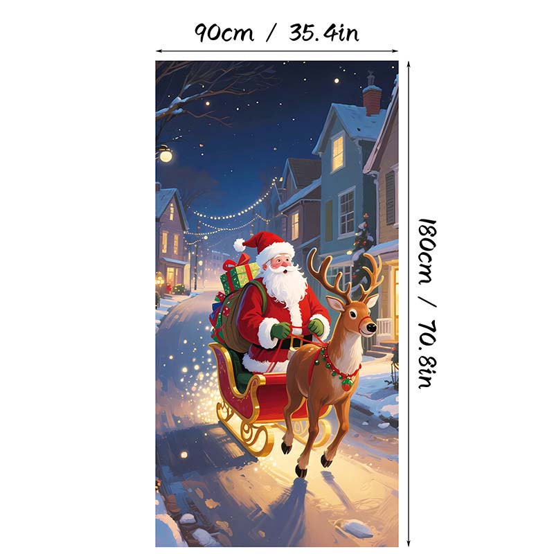 🎄 Weihnachtliche Türabdeckung, 90 × 180 cm