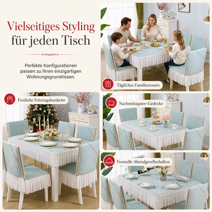 Modernes minimalistisches Tischdecken- und Stuhlhussen-Set für den Essbereich, Haushaltstischdecke und Stuhlkissenschutz