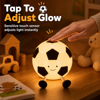 ⚽🌙 Taktile Silikon-Nachtlampe Fußball – Wiederaufladbar, sanftes Licht, ideal für den Nachttisch