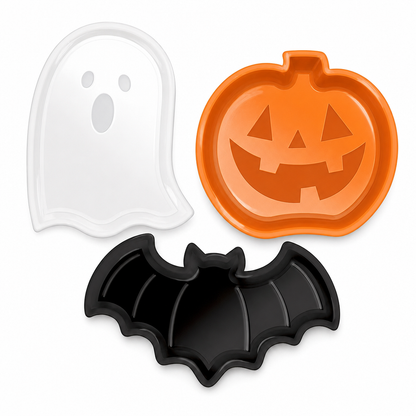 🎃 50% RABATT! 👻 Halloween Snackteller – Kürbis, Geist & Fledermaus – PP & dekorativ ✨