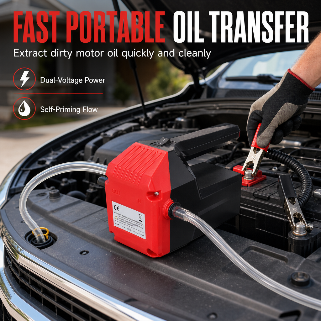 🛢️ JETZT 50% RABATT! 🔧 Elektrische Getriebeöl-Transferpumpe – 12V/24V selbstansaugend, schnell & tragbar – Für Diesel, Motor- & Hydrauliköl 🚗