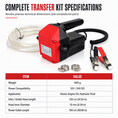 🛢️ JETZT 50% RABATT! 🔧 Elektrische Getriebeöl-Transferpumpe – 12V/24V selbstansaugend, schnell & tragbar – Für Diesel, Motor- & Hydrauliköl 🚗