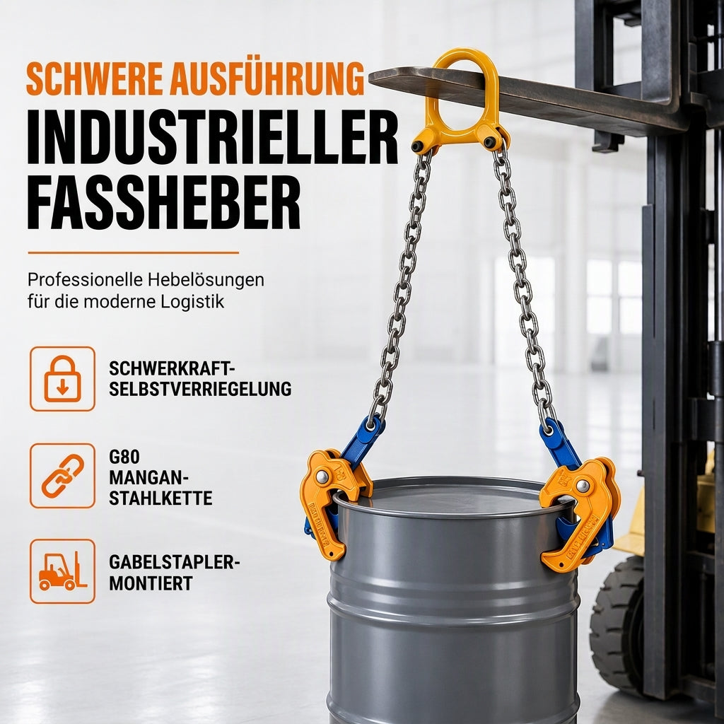 ⚙️50% RABATT🛢️Schwerlast-Ölfasshebeklemme, sicheres und stabiles Heben von Metallfässern💪