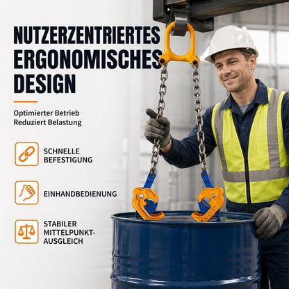 ⚙️50% RABATT🛢️Schwerlast-Ölfasshebeklemme, sicheres und stabiles Heben von Metallfässern💪