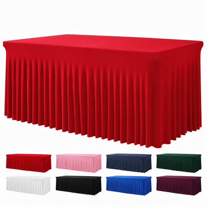 🎉Faltenrock-Tischdecke für rechteckige Tische  – Tischdeko für Hochzeit , Geburtstag , Party  & Marktstand