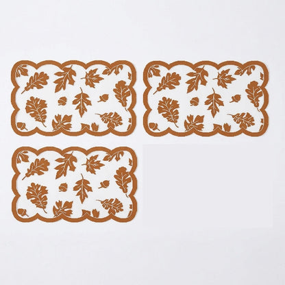 Herbstliches Ahornblatt-Spitzen-Tischläufer und Platzdeckchen-Set