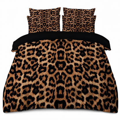🔥 50 % Rabatt! 🐆 Bettwäscheset mit Leopardenmuster-Digitaldruck, 2–3-teiliges Set bestehend aus Bettbezug und Kissenbezügen 🛏️✨