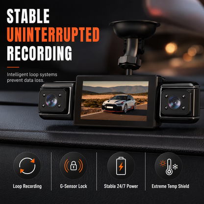 🚗🎥 F100 4-Linsen-Dashcam – 1080P HD Autokamera mit Infrarot-Nachtsicht und GPS-Synchronaufnahme