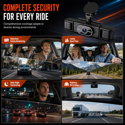 🚗🎥 F100 4-Linsen-Dashcam – 1080P HD Autokamera mit Infrarot-Nachtsicht und GPS-Synchronaufnahme