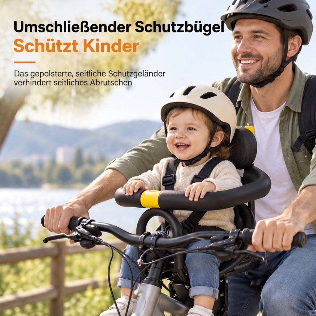 📢📢50% RABATT !!⏰Fahrradkindersitz mit Rückenlehne und Polster für Mountainbikes, Outdoor-Fahrten mit Eltern und Kind