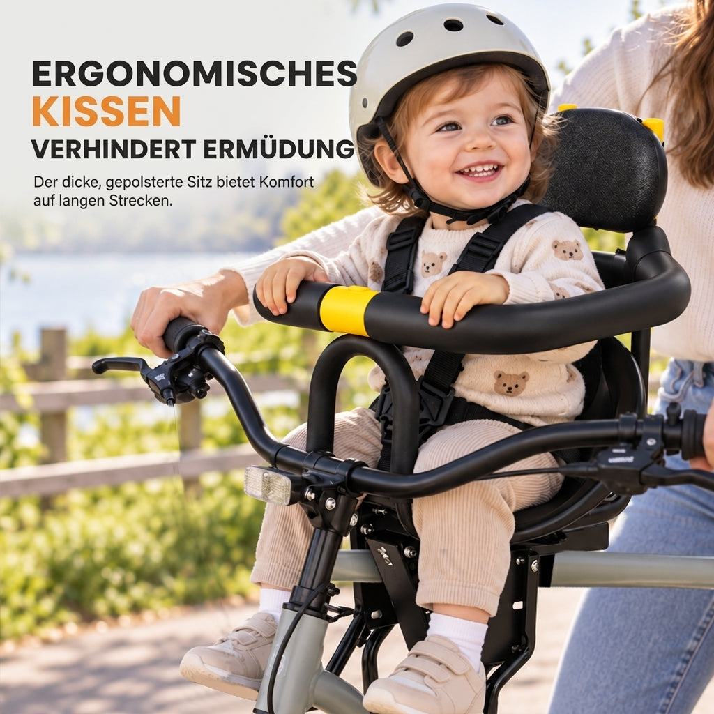 📢📢50% RABATT !!⏰Fahrradkindersitz mit Rückenlehne und Polster für Mountainbikes, Outdoor-Fahrten mit Eltern und Kind