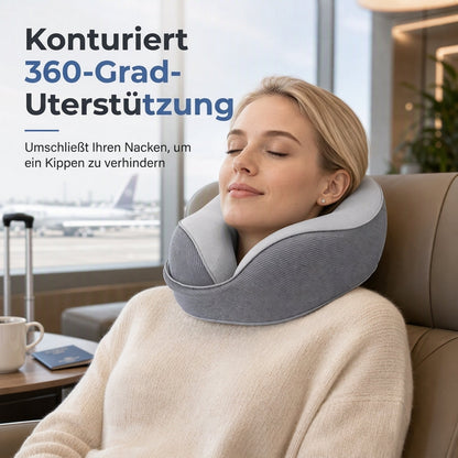 U-förmiges Reisekissen aus Memory Foam mit Eisenseidenbezug und Magnetverschluss für tragbare Nackenstütze