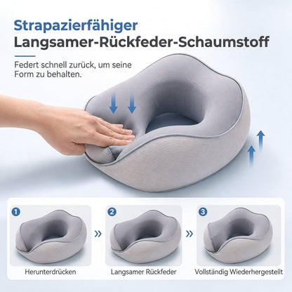 U-förmiges Reisekissen aus Memory Foam mit Eisenseidenbezug und Magnetverschluss für tragbare Nackenstütze