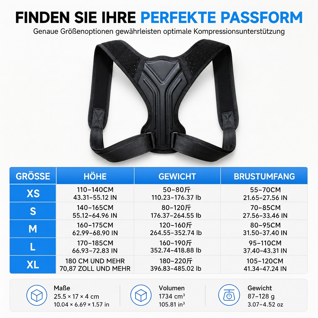 💆‍♀️ 50% RABATT 🎒 Atmungsaktiver Haltungskorrekturgurt, unsichtbarer Stützgürtel, verbessert die Haltung und beugt Rundrücken vor 🧍