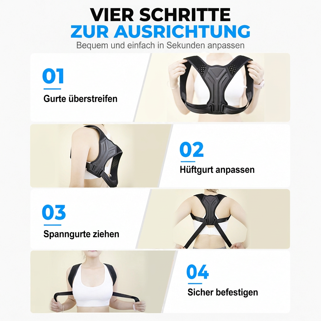 💆‍♀️ 50% RABATT 🎒 Atmungsaktiver Haltungskorrekturgurt, unsichtbarer Stützgürtel, verbessert die Haltung und beugt Rundrücken vor 🧍