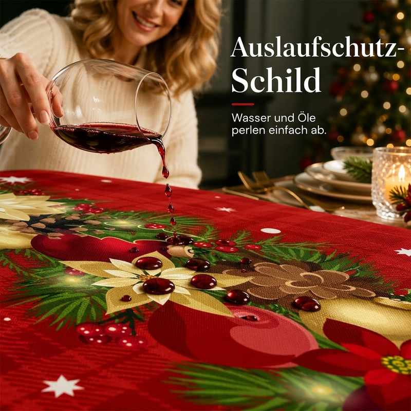 🎉 Wasserfeste festliche Tischdecke – ideal für Feiertage, Partys und besondere Anlässe ✨🎄